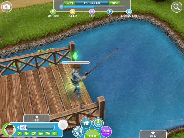 The Sims FreePlay Fishing Hobby
